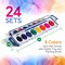 Watercolor Paint Set- Bulk Of 24 Sets - 8 Water Color Washable Paints, Palette Tray and Painting Brush, for Art Schools and Paint Party Supplies